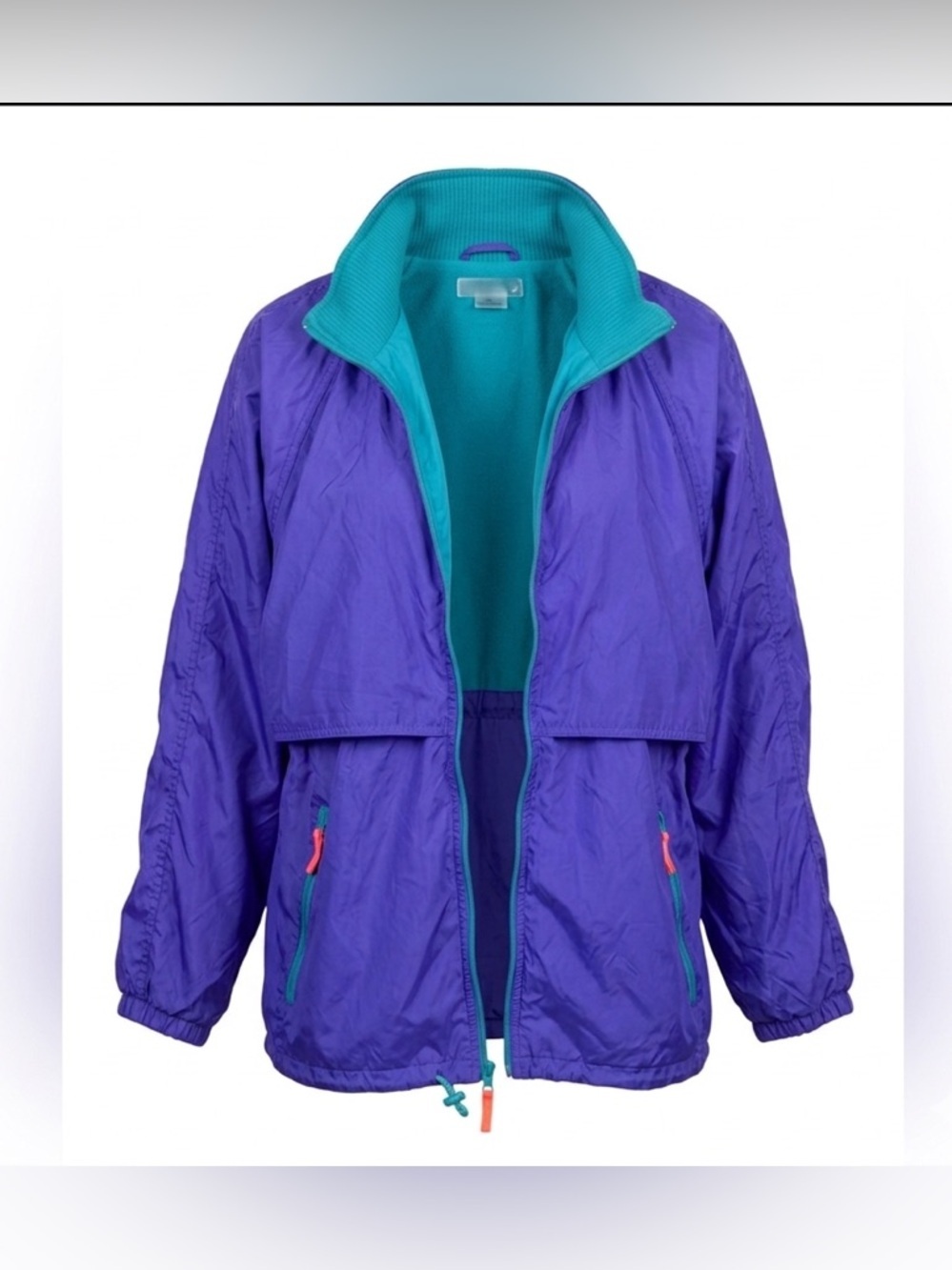 Vintage 90s Woolrich Windbreaker‎ Colorblock Gorpcore Packable Hood- Large